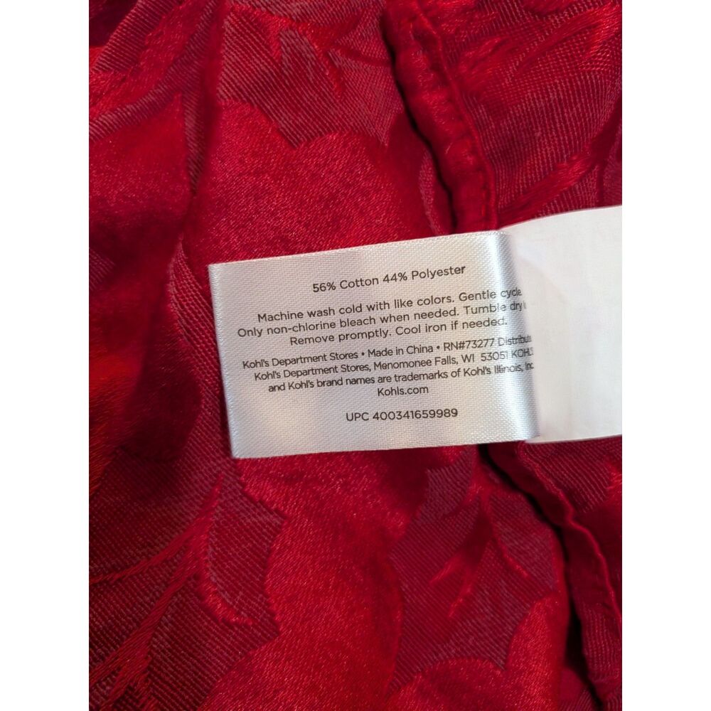 St Nicholas Square Red Holly Tablecloth 60 x 120 (54 x 114) Rectangle Christmas